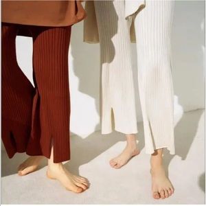 COPY - Uniqlo Slit Knit Pants in Brown